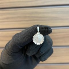 Pingente Medalha de São Bento 1,4X1,4cm Prata Legítima 925 - comprar online
