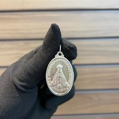 Pingente Medalha Nossa Senhora Aparecida 3X2cm Prata Legítima 925 - comprar online