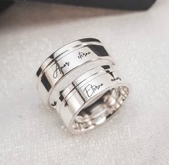 Aliança 6mm Gravação Amor Eterno/Eterno Amor no Laser Prata 950