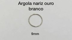 Piercing Argola Nariz 9mm Ouro Branco