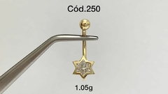Piercing Umbigo Estrela Zircônia Ouro 18K