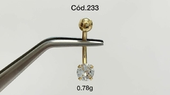 Piercing Umbigo Zircônia Ouro 18K