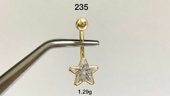 Piercing Umbigo Estrela Zircônia Ouro 18K