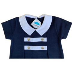 Macaquinho Romper Marinheiro Azul - 100% algodão - M - comprar online