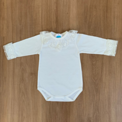 Body Off White com Gola e Punho de Renda - TU - Manga Longa - comprar online