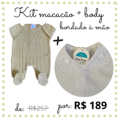 KIT Macacão Tranças Alcaçus Verde mais Body Bordado