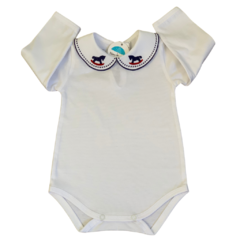 Body Gola Bordada - Cavalinho Azul Marinho - Tam U - Manga Longa - comprar online