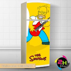 Vinilos para heladeras - Modelo Homero Simpson con guitarra + Frase en vinilo de regalo!!!