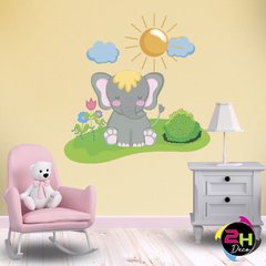 Vinilos infantiles decorativos - Elefante bajo el sol