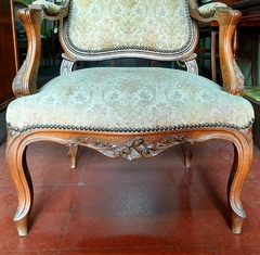 Par de sillones de estilo Luis XV en nogal italiano - tienda online