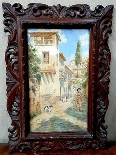 Antiguo Par De Acuarelas De Pintor Español José Garrigues en internet