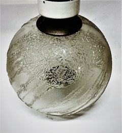 Colgante en vidrio esmerilado y trabajado al ácido años 70