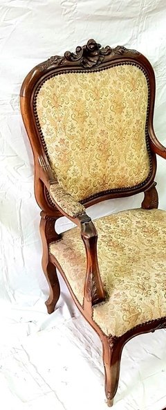 Par de sillones de estilo Luis XV en nogal italiano - comprar online