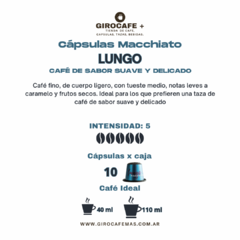 LUNGO - CAJA x 10 CÁPSULAS MACCHIATO. - comprar online