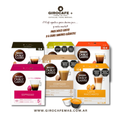 PACK x 6 CAJAS SABORES CLÁSICOS DOLCE GUSTO.