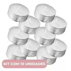 Kit 10 Velas Decorativas Branca Flutuante C/ Suporte - comprar online