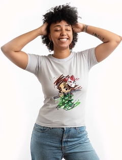 Camiseta Tanjiro Kamado em tinta e rabiscos na internet