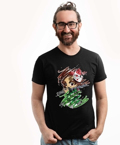 Camiseta Tanjiro Kamado em tinta e rabiscos - loja online