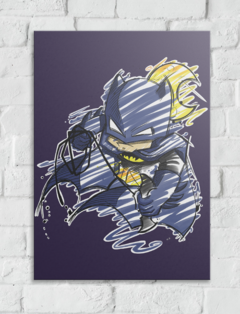 Placa Decorativa A3 Batman em tinta e rabiscos - comprar online