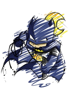 Camiseta Batman em tinta e rabiscos - comprar online