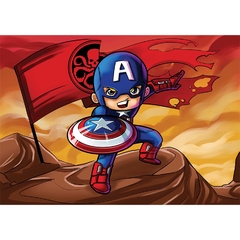 Placa Decorativa A3 Capitão América chibi - Vingadores