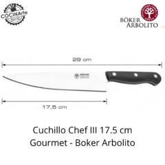 CUCHILLO CHEF III 17.5 CM GOURMET BOKER ARBOLITO - comprar online