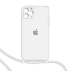 Funda iPhone 11 Pro Max soga correa silicona felpa y logo en internet