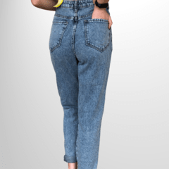 calça mom jeans marmorizada - loja online