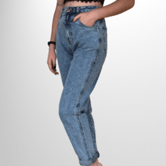 calça mom jeans azul - moonlight clothing