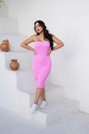 Vestido Midi Tomara Que Caia Canelado 3D Pimenta Rosa