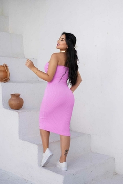 Vestido Midi Tomara Que Caia Canelado 3D Pimenta Rosa - comprar online