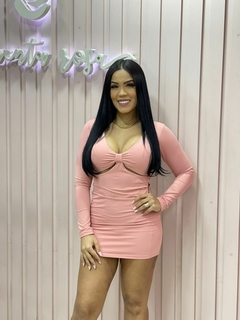 Vestido Nó Manga Longa Pimenta Rosa na internet