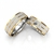 Alianças Namoro Prata Diamantadas Coração Vazado Aplique Em Ouro 7,5mm 12g com Friso e Pedras
