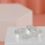Alianças Namoro Prata Foscas 5mm 10g com Friso Diagonal e Pedras - comprar online