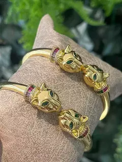 bracelete tigre com zircônias inspiração joalheria - Safira Souza Atelier