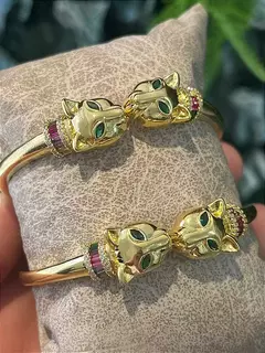 bracelete tigre com zircônias inspiração joalheria na internet