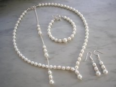 Conjunto Colar, Brinco E Pulseira De Pérolas - Safira Souza Atelier