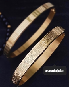 BRACELETE AÇO BANHADO A OURO “PAI NOSSO”