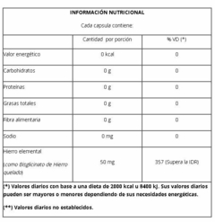 Hierro Quelado Natier Sistema Inmune 50 Cap - comprar online