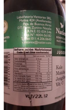Natier Kale Matcha Y Jengibre Super Alimento 250 Ml - comprar online