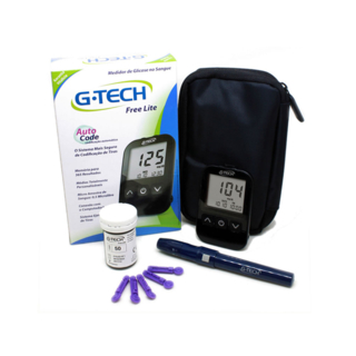 Kit Medidor De Glicose Lite G-Tech Completo