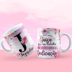 Caneca Alfabeto Flores Personalizada COM SEU NOME E PROFISSÕES - TODAS AS LETRAS E PROFISSÕES DISPONÍVEIS - Personalize Canecas Azulejos e mais | Orathea Presentes