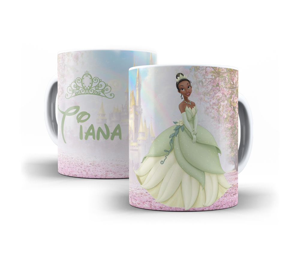 Caneca da Coleção Princesa Tiana para personalizar o nome em