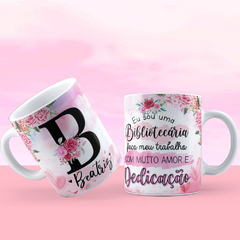 Caneca Alfabeto Flores Personalizada COM SEU NOME E PROFISSÕES - TODAS AS LETRAS E PROFISSÕES DISPONÍVEIS - comprar online