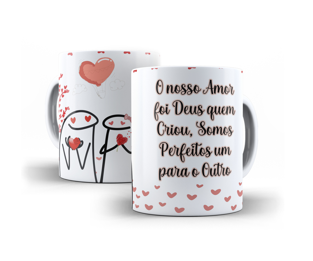 Caneca Namorados Frase Amor Love Flork Casal Meme Cerâmica 325ml - Pandika  - Canecas - Magazine Luiza