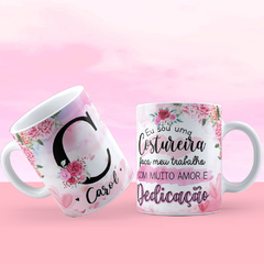 Caneca Alfabeto Flores Personalizada COM SEU NOME E PROFISSÕES - TODAS AS LETRAS E PROFISSÕES DISPONÍVEIS na internet