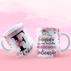 Imagem do Caneca Alfabeto Flores Personalizada COM SEU NOME E PROFISSÕES - TODAS AS LETRAS E PROFISSÕES DISPONÍVEIS