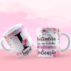 Caneca Alfabeto Flores Personalizada COM SEU NOME E PROFISSÕES - TODAS AS LETRAS E PROFISSÕES DISPONÍVEIS na internet