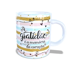 Caneca A Gratidão 325ml em cerâmica Orathea - Personalize Canecas Azulejos e mais | Orathea Presentes