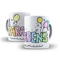 Caneca Parabens 325ml em ceramica Orathea